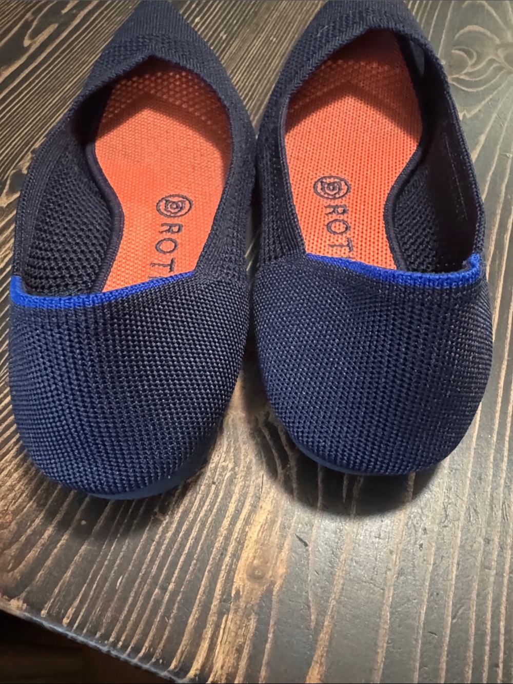 Rothy's Women's Navy Pointed Knit Flats - Picture 4 of 5